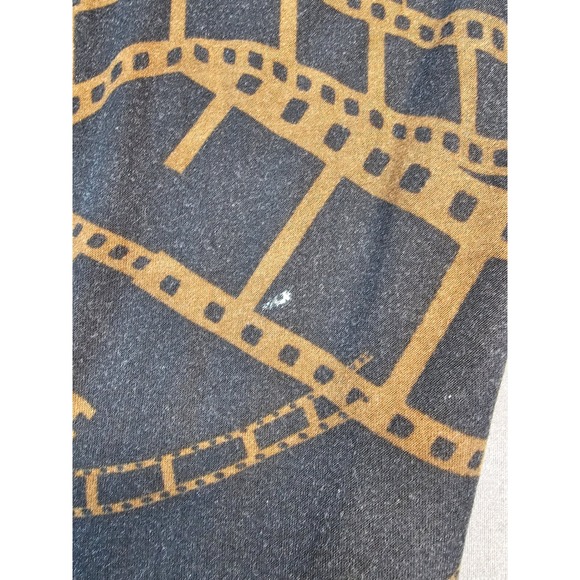 Lularoe Womens Leggings Movie Film Reel Camera Hollywood Print Black Gold OS - Picture 4 of 6